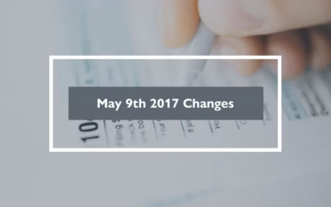 May 9th, 2017 Changes for Residential Properties